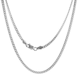 Sterling Silver 2.7mm Miami Cuban Link Chain Necklace Domed Surface Nickel Free Italy 20 inch