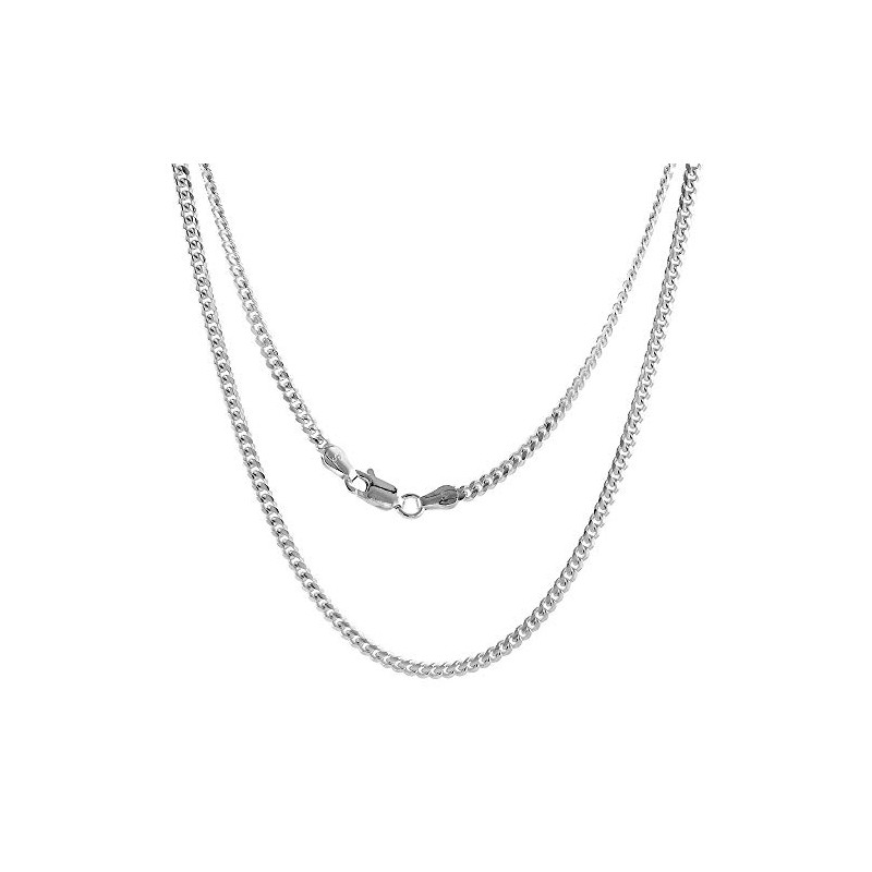 Sterling Silver 2.7mm Miami Cuban Link Chain Necklace Domed Surface