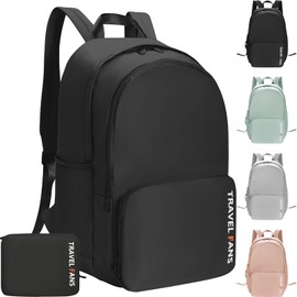 Fjquamitix Lightweight Backpack Foldable Packable Rucksack Waterproof Durable Daypack for Women Men Kids Outdoor Camping Hiking Travelling Walking Hiking Biking (Black)