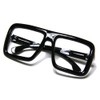 Black Thick Square Glasses Clear Lens Eyeglasses Frame Super Oversized