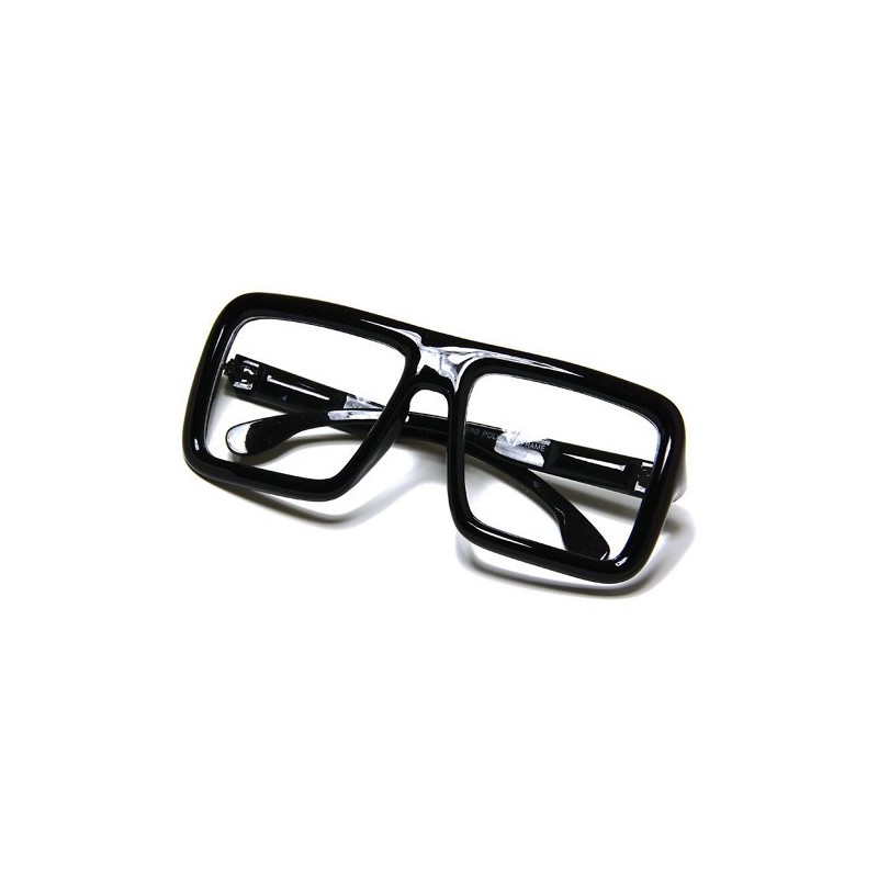 Black Thick Square Glasses Clear Lens Eyeglasses Frame Super Oversized