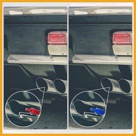 Partuto 2pcs XL Size Universal Car Turbo Sound Exhaust Muffler Red Blue Replacement