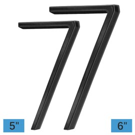 6" Stainless Steel Floating House Number 7, Metal Modern House Numbers, Mailbox Decor Number with Nail Kit, Coated Black, 911 Visibility Signage (Large 7)