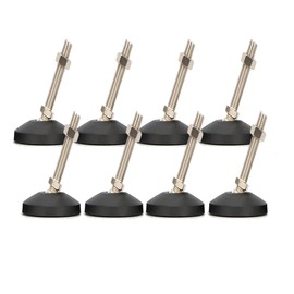 Drenky Möbelfüße Verstellbar, Edelstahl Nivellierfüße Höhenverstellbar Schwerlast 8 Stück Winkel Einstellbar Stellfüße M8 x 50mm mit Einschlagmuttern für Möbel