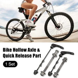 X AUTOHAUX Bike Solid Axle 9.5mm Front Rear Hollow Axle Quick Release for Mountain Bike Bicycle 1 Set
