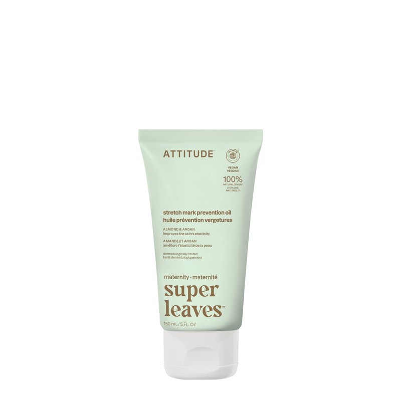 ATTITUDE Blooming Belly, Hypoallergenic Natural Pregnancy-Safe Stretch Oil, Almond &