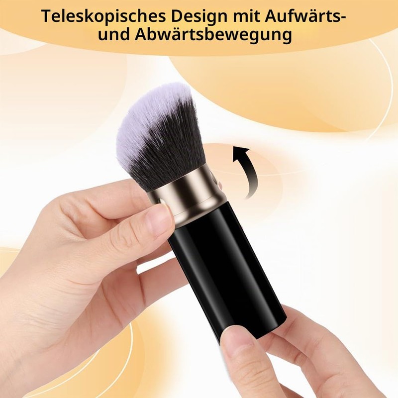 AOOTE Retractable Kabuki Makeup Brush, Pack of 2 Portable Travel