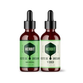 Kit 2 Aceites de Orégano Natural 80% Carvacrol – Frasco 30 ml con Gotero (30 ml, Orégano - Coco y Oliva)