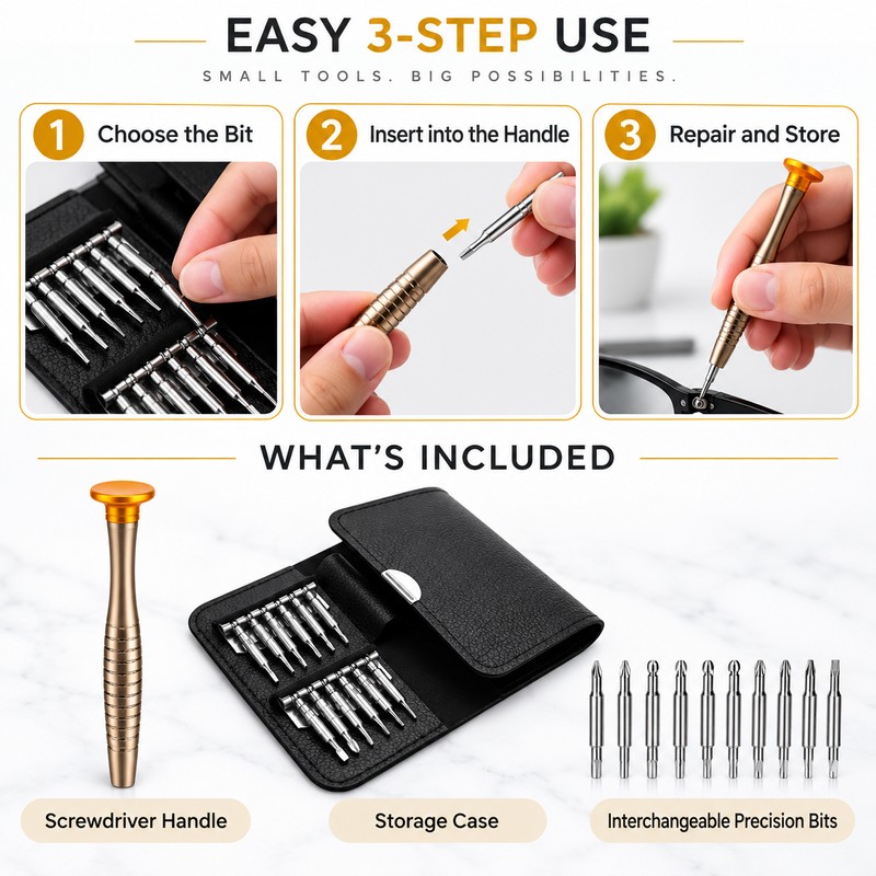 25-in-1 Precision Screwdriver Set for Electronics Repair – Chrome-Vanadium Steel