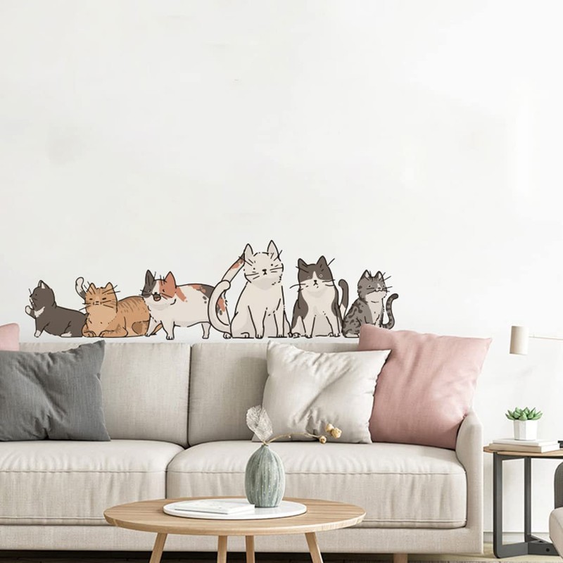 Fujitoya Cat Silhouette Wall Sticker Removable Living Room DIY Entrance