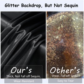 30x10 ft Wrinkle Free Black Sequin Backdrop Curtain for Parties,Thick Not Fall Glitter Wedding Drapes Backdrop,6 Panels 5x10ft Shimmer Photo Wall Back Drop Cloth for Birthday Photography Background