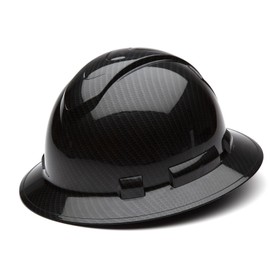 Pyramex SHINY BLACK GRAPHITE FULL BRIM PROTECTIVE CONSTRUCTION HARD HAT 4 POINT RATCHET