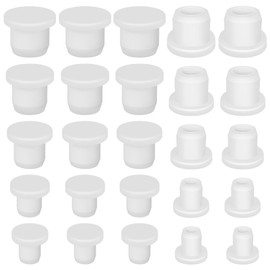 Gadpiparty 25 Pcs Silicone Stoppers, Plug Bottle Caps, Pepper Stoppers Plugs, Replacement Bottle Caps Reusable Round End Cap Corks for Bottles Pots, 10,12,13,15,16 MM Salt Shaker Plug