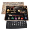 Feather Pen Set European Style British Retro Lacquer Stamp Dipped
