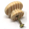 fiXte 2 x Natural Wood Cupboard Cabinet Door Knob Pine