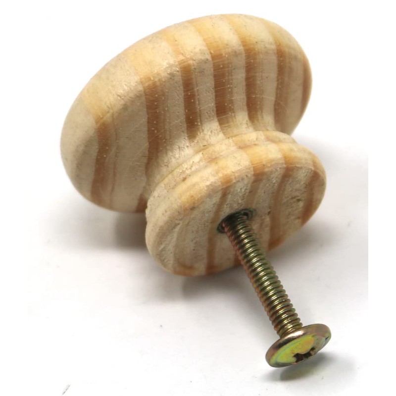 fiXte 2 x Natural Wood Cupboard Cabinet Door Knob Pine