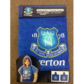 Everton Kids Velour Hoody Towel Poncho.