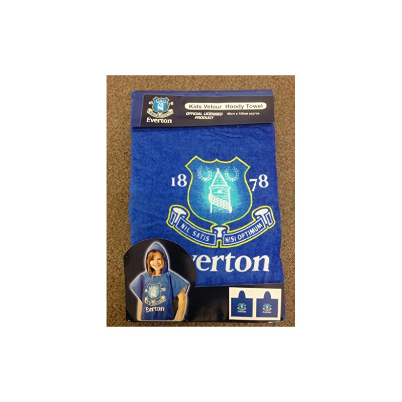 Everton Kids Velour Hoody Towel Poncho.