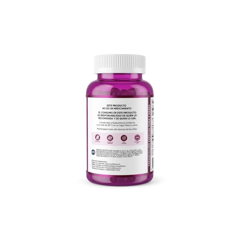 MultiBlue - Colageno + Biotina 120 Capsulas | Formulado con