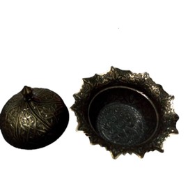 Traditional Turkish Delight Sugar Candy Bowl with lid Decorative Metal Bowl