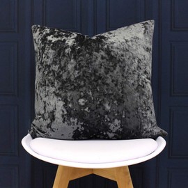Riva Paoletti Verona Cushion Cover Square - Pewter Grey - Velvet Feel - Crushed Velvet Look - Hidden Zip Design - 100% Polyester - 55 x 55cm (22" x 22" inches) - Designed in the UK