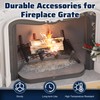 Pearwow 2 Pcs Ember Retainer for Fireplace Grates, Metal Fireplace