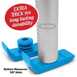 Top Glides TuffSki Walker Ski Glides - 1 Pair (Light Blue)