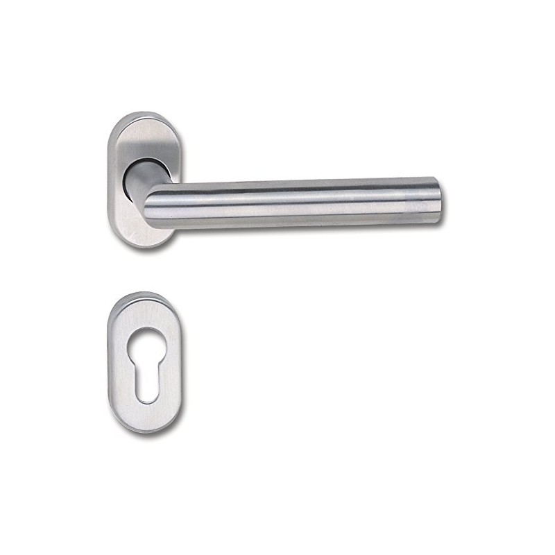 Marc Hesi Stainless Steel Door Handle on Oval Rose Ganitur