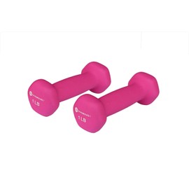 GYMENIST Pair of Dumbbells Set of 2 Soft Non Slip Grip Dumbbells Pair Covered with Neoprene (1 LB)