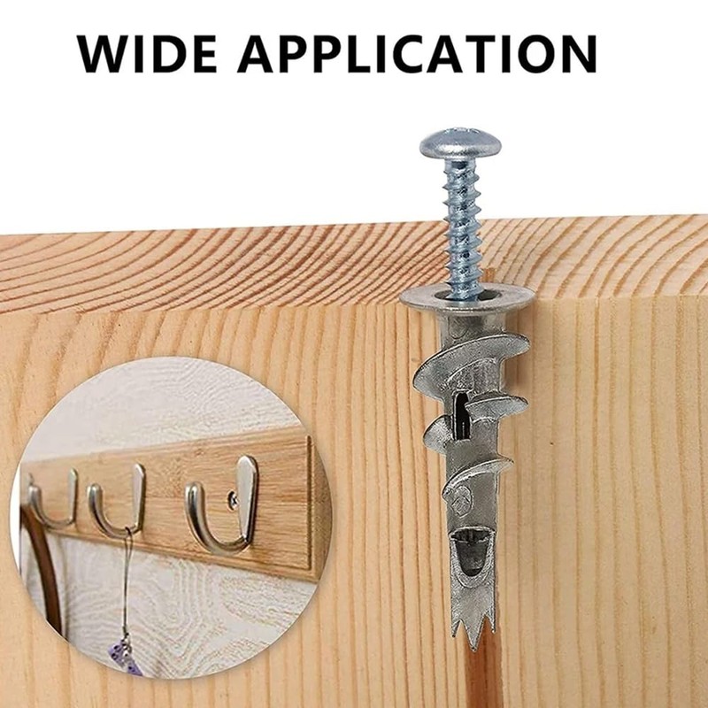30 Pack Plasterboard Fixings Raw Plugs and Screws 3 Pointed