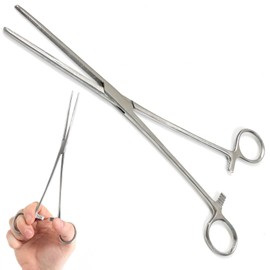 Panther Surgical Stainless Steel 4'' 6'' 8'' 10'' 12'' Straight or Curved Unhooking Pliers Line Cutters Sea Fly Carp Fishing Forceps (Straight, 10'')