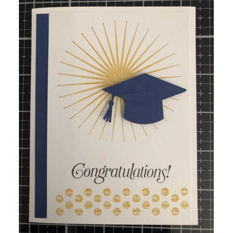 Graduation Cap Paper Cutout Card making Scrapbooking Grad Congrats