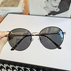 Feisedy B1247 Polarized Sunglasses, Men's, Women's, UV400, UV Protection, Stylish, TAC Round, Colored Lens, Metal Frame, Small Face, Outdoors, Traveling, Fishing, Climbing, Driving