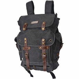 EuroSport WWII Canvas Backpack Bag (Black)