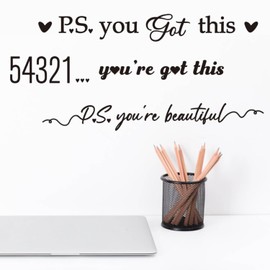 ACRNIGHEET 9PCS You Got This Mirror Sticker Wall Decal, Inspirational Quote Vinyl Mirror Decals for Bathroom Bedroom Decor, Motivational Positive Word Decal Peel and Stick, Mirror Decals Office Art