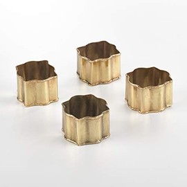 Saro Lifestyle Classic Round Design Napkin Rings (Set of 4), Gold, Set of 4