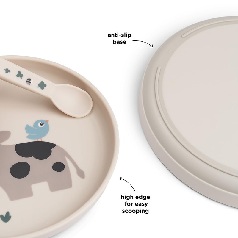 Done by Deer Foodie Plate Tiny Farm Sand, Diameter 20