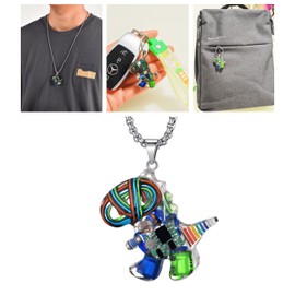 REBME Cyberpunk Dinosaur Pendant Necklace Versatile Hiphop Steampunk Pendant Cool Pendant for men and Women, Green