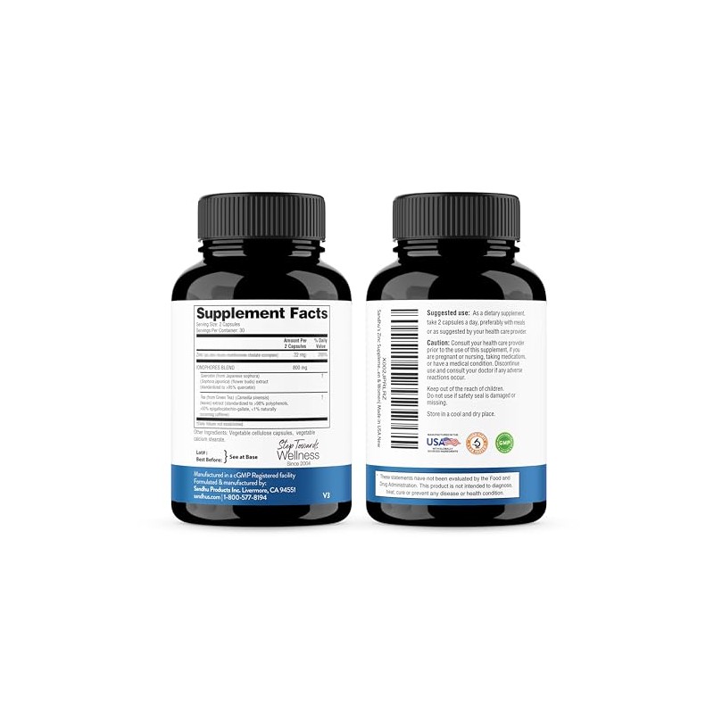 BioZnQ Zinc Quercetina con Ionóforos para protección inmunológica Suplementos de
