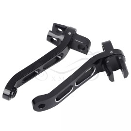 Unbranded Black CNC Cut Heel Rests Bracket Male Mount Foot Pegs For Harley Dyna Wide Glide