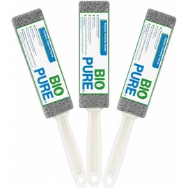 BIOPURE Piedra pómez con agarradera para limpiar el baño. (24cm x 3.8cm) 3 piezas