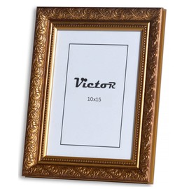 VictoR Vintage Picture Frame 'Rubens' in 10 x 15 cm (A6) Brown Gold, Frame Moulding: 30 x 20 mm, Real Glass, Baroque Picture Frame, Antique, Picture Frame 10 x 15 cm, Vintage
