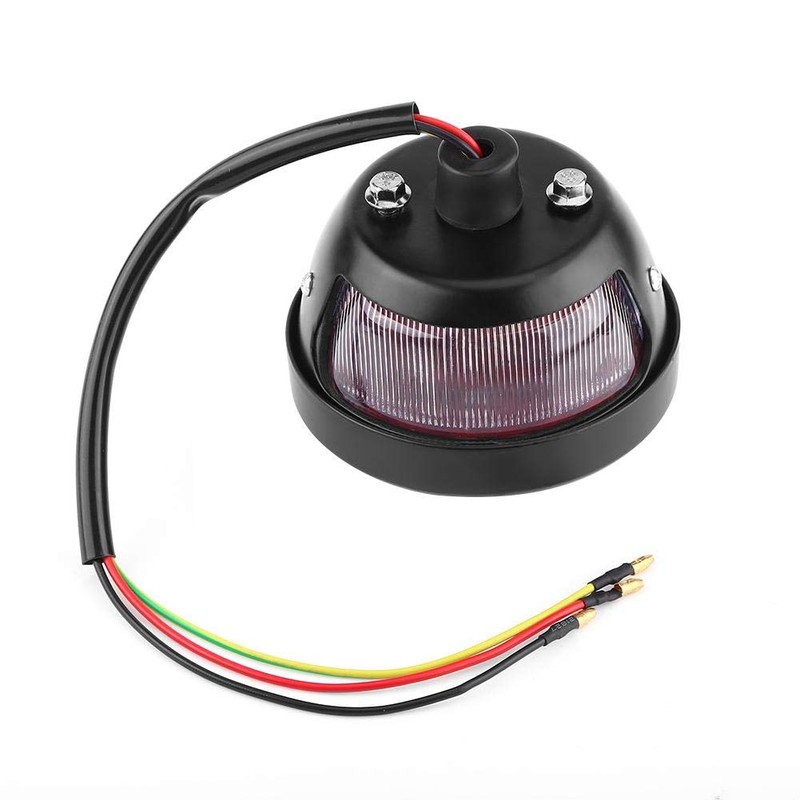 KIMISS Tail Brake Light,Black Round Motorcycle Rear Brake Tail Lights