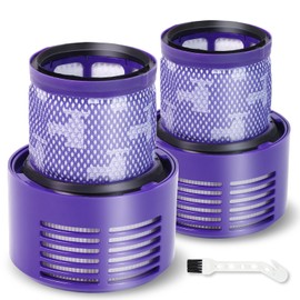 Filter Replacement for Dyson Cyclone V10 SV12, 2 Pack Filter & 1 Clean Brush Compatible with Dyson Cyclone V10 Animal Absolute Motorhead SV12, Replaces Part # 969082-01