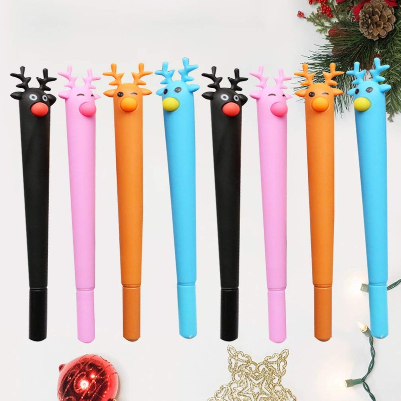 Christmas Deer Animal Gel Pen Cute Stationery 8pcs Picture 3