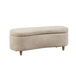 INK+IVY Bailey Entryway Accent Bench for Living Room Flip Top Storage Bench, Boucle Cozy Plush Upholstery, Modern Compact Bed End Bench for Bedroom Storage Chest, Indoor Seating, 48" Wide Taupe