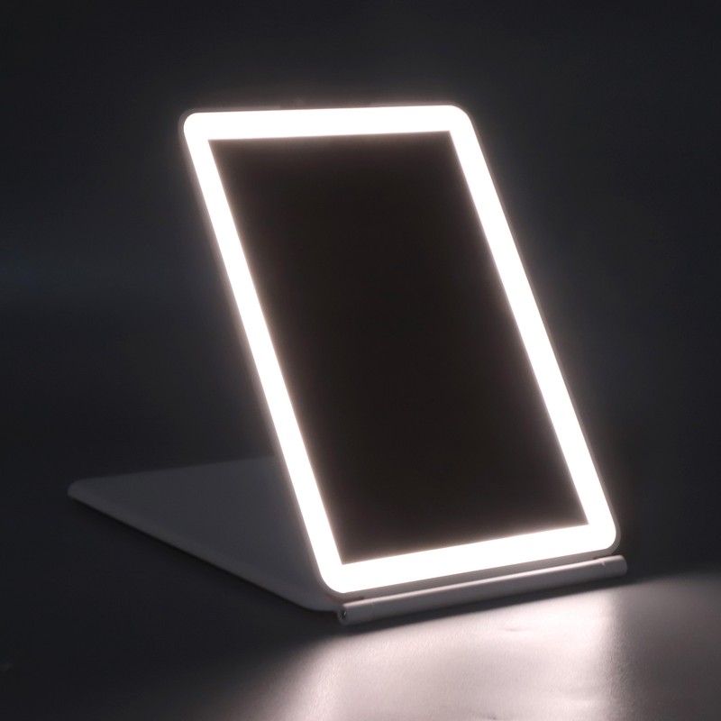 LED Makeup Mirror 3X Magnifying Lighted Compact Rechargeable Portable for