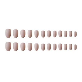 24pcs/set Short Oval Matte Fake Nails For Women Girls Press On Nails Khaki French False Nails Full Cover Acrylic Fake Finger Nails Decals Glue On Nails