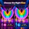 Rainbow LED Light-Up Butterfly Wings Costume, Illuminated Dance Wings for