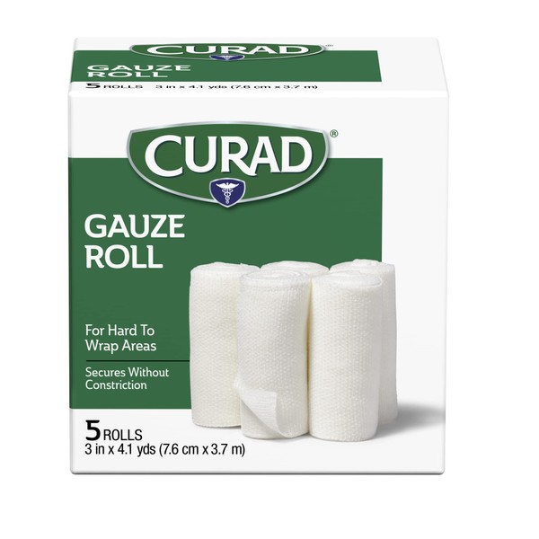 Curad CUR471435NRB Gauze Rolled Bandage, 3" x 4.1 yd (Pack of 24)
